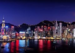 Image of the spectacular lights of Hong Kong.